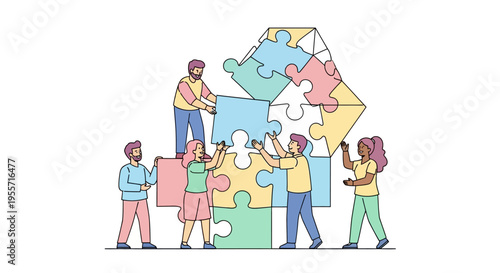 Diverse group of people working together.