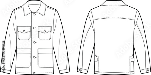 Technical flat drawing of a classic sedan car from four angles: side, top, front, and back views, vector illustration for vehicle design, engineering blueprints, and automotive industry concepts.