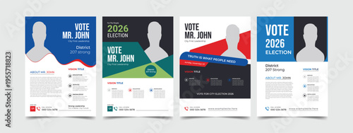 Political vote election campaign flyer & poster bundle set template.creative layout vote campaign presidential election brochure cover leaflet vector layout design.