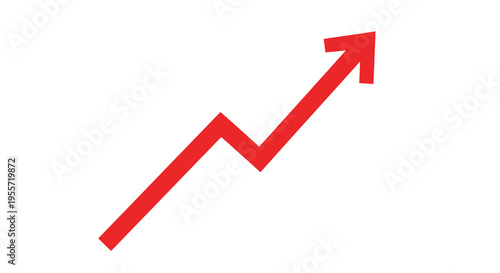 A red arrow pointing upwards indicating growth and positive trends silhouette