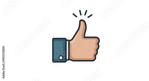 A hand giving a thumbs up gesture digital illustration silhouette
