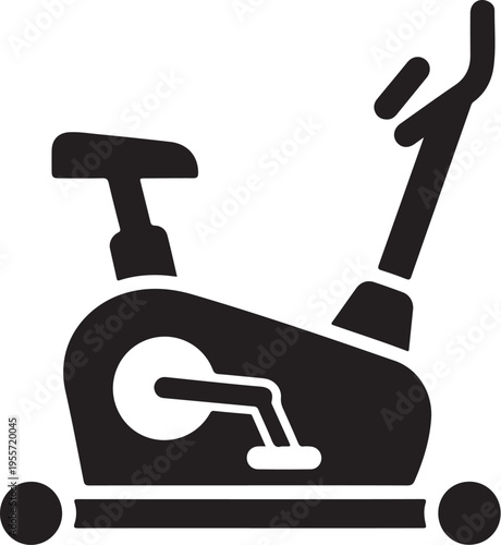 Vector exercise bike icon for fitness and gym concepts