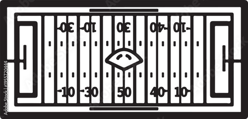 Vector illustration of American football field markings