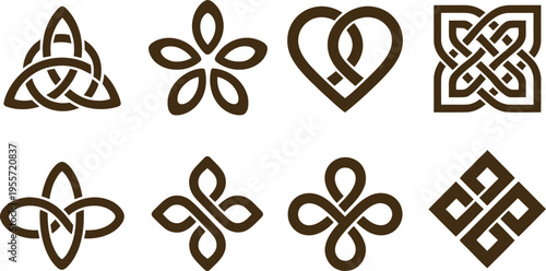 set of vector floral decorative elements