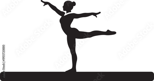 Vector silhouette of a dancer in a ballet pose