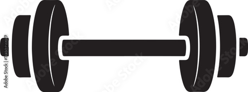 Vector black dumbbell icon for fitness and workout designs