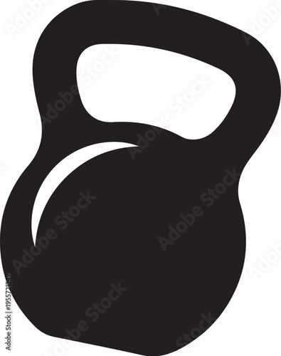 Vector black kettlebell icon for fitness and workout