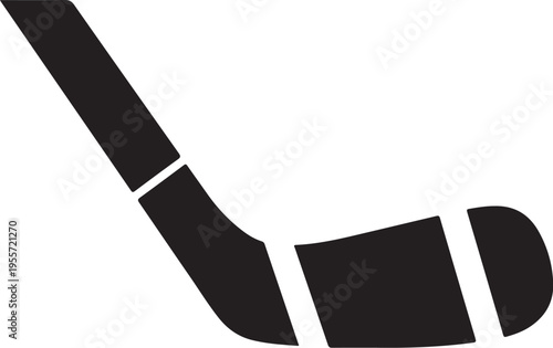Black hockey stick icon vector