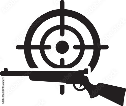 Vector illustration of gun aiming at target symbol