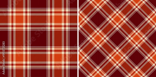 Coffee color seamless fabric print patten design. Scottish tartan plaid texture for textile, fashion, clothing, wallpaper and background.