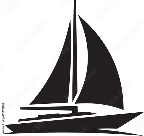 Vector sailboat icon in black