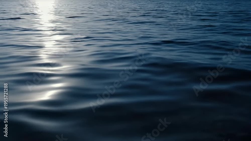 Serene Ocean Reflecting Sunlight With Gentle Ripples and Waves Under a Clear Sky