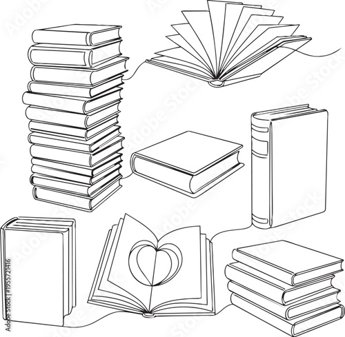 Whimsical illustration of books and the joy of reading