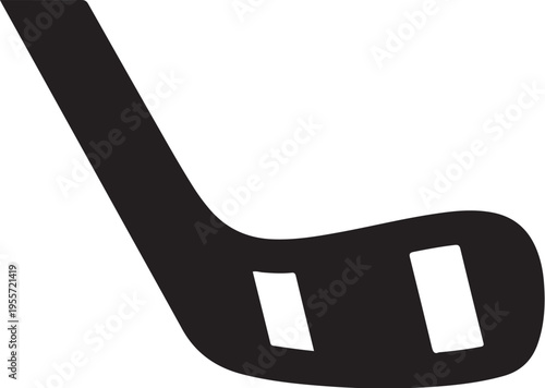 Black hockey stick vector icon