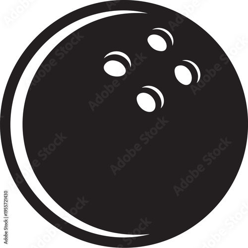 Vector black bowling ball icon