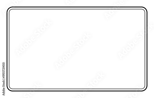 Elegant Double Line Rounded Rectangle Border Frame Isolated on Transparent Background PNG