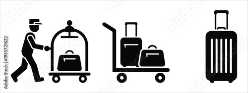 Luggage and porter icons