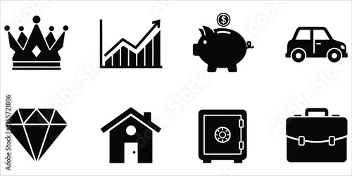 Wealth and success icons