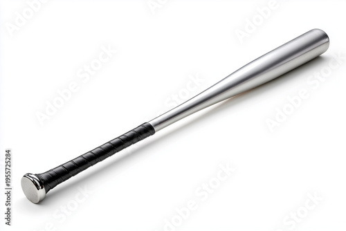 Baseball bat placed on a white background for display