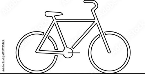 Bicycle Outline Line Drawing.