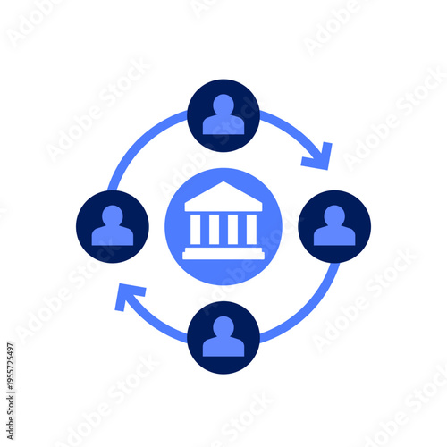 bank clients icon, flat vector design
