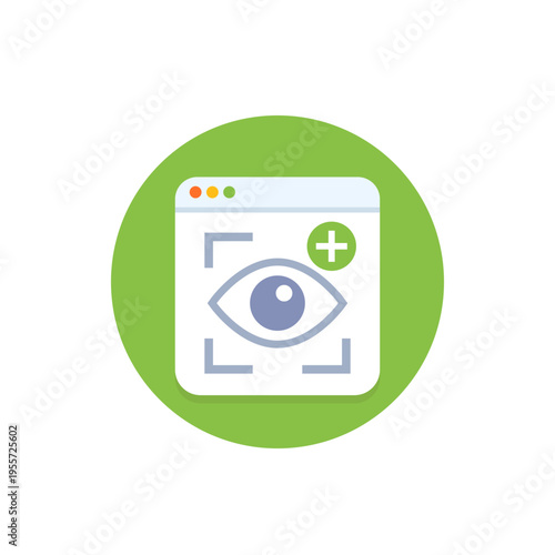 impression icon, marketing metrics flat vector design
