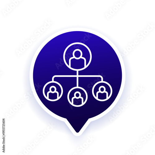 Hierarchy line icon with people