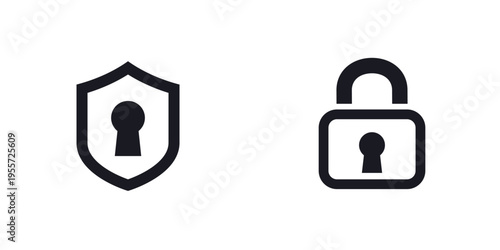 keyhole icons with a shield and lock