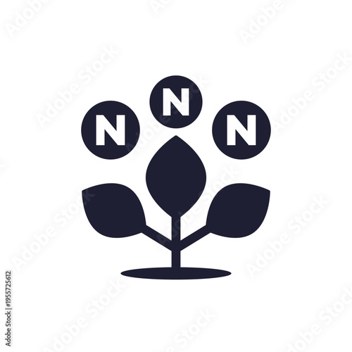 nitrogen fertilizer icon with a plant