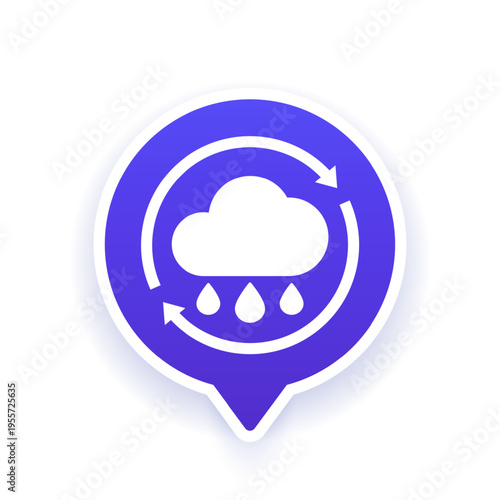 rainwater harvesting vector icon with arrows