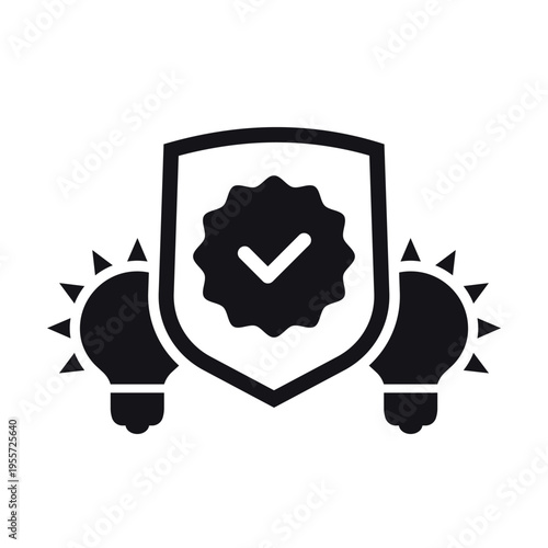 patents icon on white, legal protection of inventions