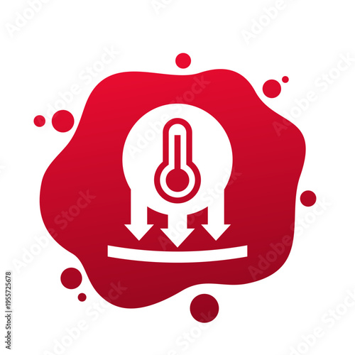 temperature impact icon, thermal conditions vector
