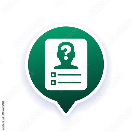 unknown person file icon, vector