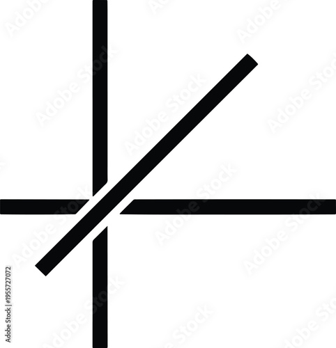 Black Cross Symbol Mark Icon.