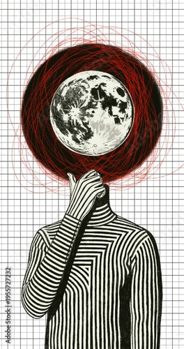 Abstract thinking man