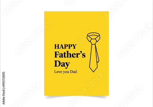 Happy fathers day greeting card with tie