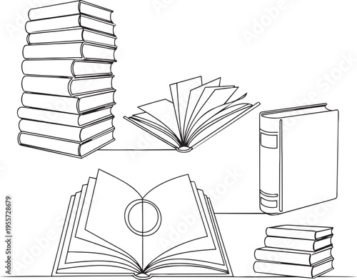 Collection of various books and reading materials displayed artistically