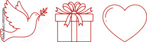 Symbolic illustration of peace, gift giving, and love