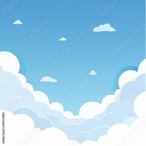 Heller Himmel mit weichen Wolken