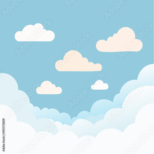 Heller Himmel mit weichen Wolken