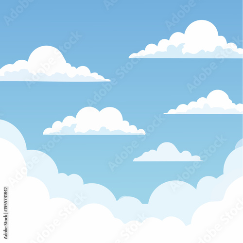 Heller Himmel mit weichen Wolken