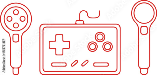 Retro gaming controller with two analog joysticks and directional buttons