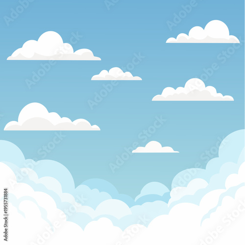 Heller Himmel mit weichen Wolken