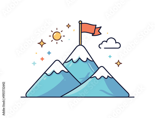 Resilience building and overcoming challenges theme in business coaching or personal development narratives focusing on steady advancement toward ambitious milestones, a single