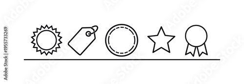 Product packaging highlight and promotional quality marker used to emphasize premium selection and trusted product standards in retail presentation, a sunburst badge label, a