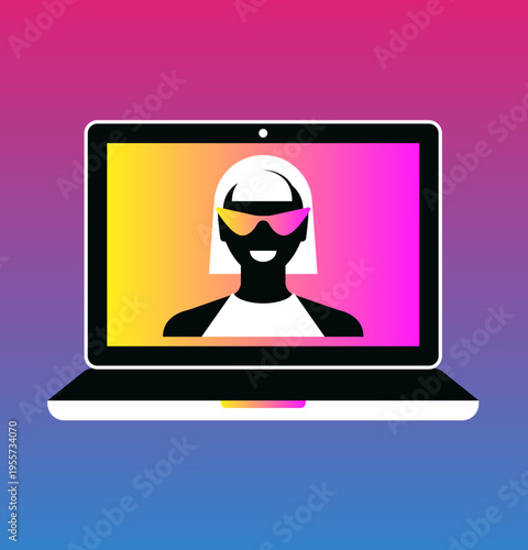 Person on Laptop Screen