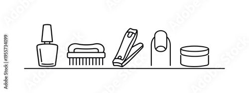 Professional manicure service and nail salon treatment focused on beauty care, grooming precision, and healthy nail maintenance for a refined appearance, a nail polish bottle, a