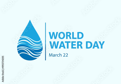 World water day logo with blue droplet and wavy lines