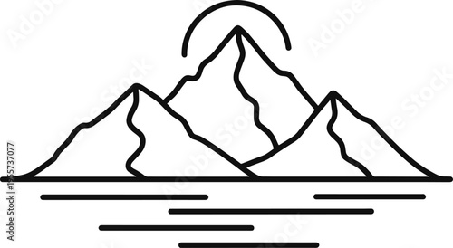 Mountain Range Landscape Icon Graphic 1.