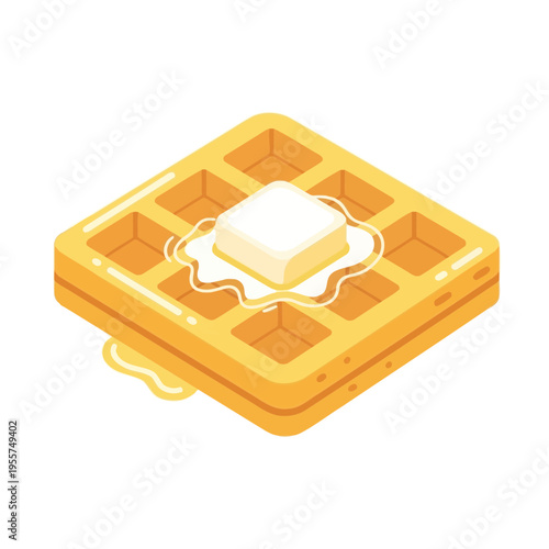 A delicious breakfast of toasted waffle.